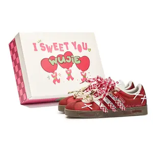 Adidas Кроссовки для скейтбординга VL COURT 2.0 WuJie, Box, Strawberry Cushioning Low Top, унисекс, красно-коричневые