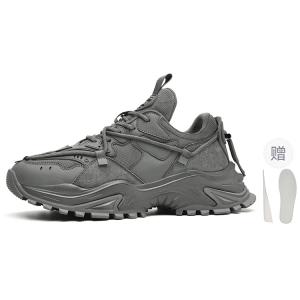 Кроссовки Shark Tooth, размер 2, низкие, массивные, унисекс, в эксклюзивной коробке Masongarments, серый (height-increasing insole style)