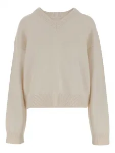 Свитер с V-образным вырезом ARMARIUM, белый