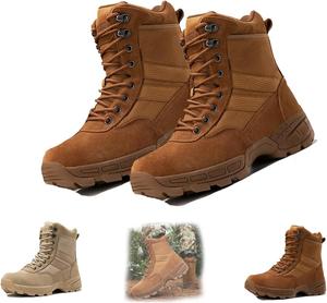 Мужские водонепроницаемые ботинки, легкие, с нескользящей подошвой, для активного отдыха и походов, повседневные, дышащие, высокие тактические военные ботинки, ортопедическая обувь для ходьбы Generic, Brown-a 11.5-12
