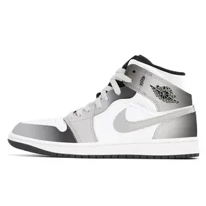 Jordan Пылезащитные баскетбольные кроссовки Air 1 Dust Mid Top для мужчин, устойчивые к истиранию, в винтажном стиле, бело-серые