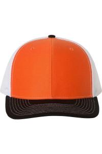 Регулируемая бейсболка дальнобойщика Richardson Snapback, оранжевый/белый/черный