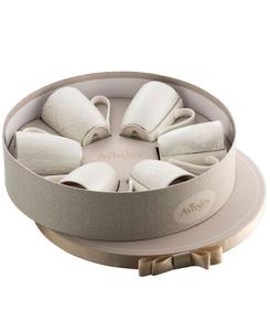 Belleek Pottery Набор из 6 серебряных кружек с парчовым рисунком