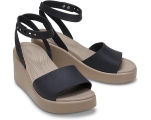 Туфли Crocs Brooklyn Ankle Strap Wedge, цвет Black/Mushroom