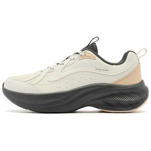 QIAODAN Кроссовки женские с низким верхом и амортизацией, противоскользящим покрытием, бежево-серо-коричневые