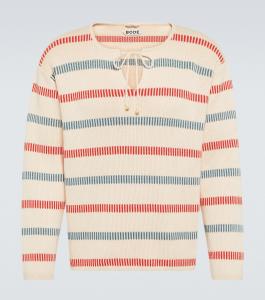 Хлопковый свитер Bay Stripe Bode, красный