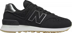 Кроссовки New Balance Wmns 574 'Black Dark Silver Metallic', черный