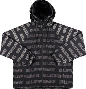 Куртка Supreme Logo Ripstop Hooded Track Jacket 'Black', черный