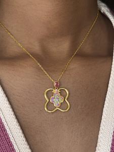 Колье Winx Club X Gadget4entertainment Flora Fairy Dust Bottle, позолоченное серебро