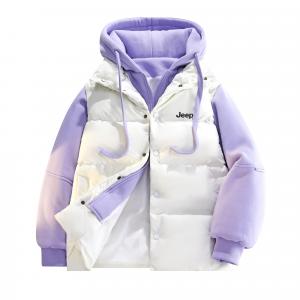 Пуховик Unisex Hooded Thickened Jeep, фиолетовый