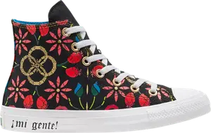 Кроссовки Converse Chuck Taylor All Star High Mi Gente Capsule - Floral Otomi Print, черный