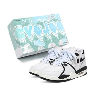 Пуховики Устойчивые к истиранию кроссовки для скейтбординга Mid Top Unisex Белый Черный CVOJOO