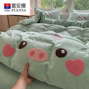 FUANNA Комплект постельного белья, 4 предмета, простыня на резинке, для кровати 1.5м, размер 200x230 см