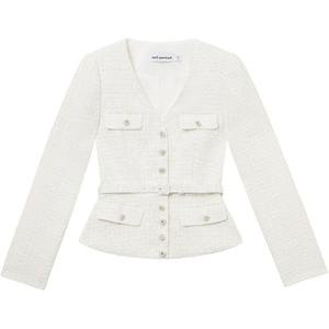 Self Portrait Пальто и куртки Женские Слоновая кость Белый