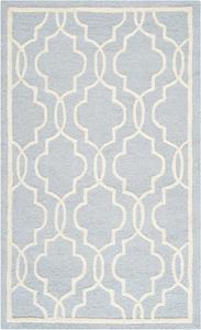 Ковер для пола SAFAVIEH, 77 x 122 см, Cambridge Collection, Light Blue & Ivory, ручной работы из марокканской шерсти, идеально для помещений с высокой проходимостью: прихожая, гостиная, спальня (CAM131A)