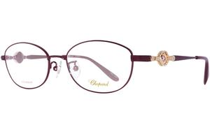 Chopard Овальная оправа для очков из чистого титана женская бордовая, VCHG17J0L70