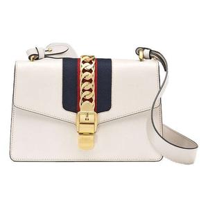 Сумка sylvie series satchel small white Gucci, белый