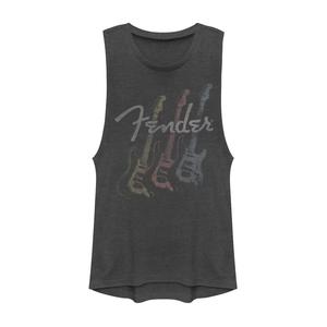 Майка с мускулистой текстурой Fender Stacked Guitar для юниоров с выцветшим логотипом Licensed Character