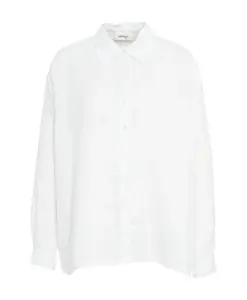 Белая льняная блузка с воротником-стойкой в кентском стиле. Ottod'Ame, белый