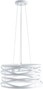 Paco Home Подвесной светильник "SHANNON", 3 лампочки, лампа E27 | без лампочки, подвесной светильник для столовой, обеденный стол, металлическая корзина Ã˜40см, 3 лампочки Ø 40 см, Высота: 20,5 см, белый