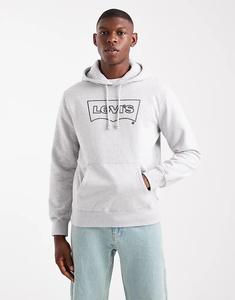 Толстовка Levi's Rope с логотипом «летучая мышь» серого меланжевого цвета
