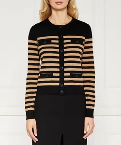 Шерстяной кардиган Regular fit Elisabetta Franchi, черный