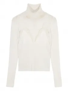 Водолазка с кружевной вышивкой BLUMARINE, белый