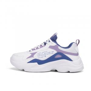 Антискользящие и износостойкие дышащие низкие кроссовки для бега женские белый фиолетовый XTEP, парусный белый/колокольчик фиолетовый/фиолетово-синий