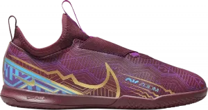 Кроссовки Nike Kylian Mbappé x Zoom Mercurial Vapor 15 Club IC GS 'Dark Beetroot Metallic Vivid Gold', фиолетовый