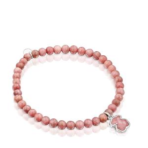 Браслет Tous Icon Color Silver And Rhodonite, розовый