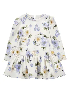 Платье с цветочным принтом Monnalisa, белый