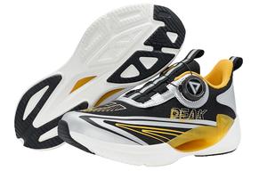 Низкие детские кроссовки для бега с противоскользящей поддержкой черно-серебристые подростковые PEAK