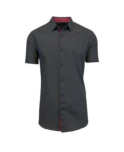 Мужские однотонные классические рубашки приталенного кроя с короткими рукавами Galaxy By Harvic