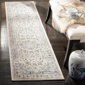 Ковер-ковер-дорожка SAFAVIEH, 61 x 244 см, Charleston Collection, Ivory & Light Blue, дизайн Oriental Distressed, не линяет и прост в уходе, идеален для помещений с высокой проходимостью в гостиной, спальне (CHL411M)