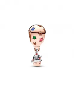 Подвеска в виде Санта-Клауса на воздушном шаре из кубического циркония в двухцветном исполнении Pandora, multicolor