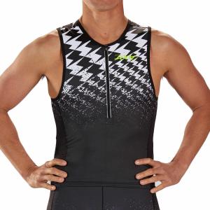 Толстовка с коротким рукавом мужская Ultra Triathlon Sport Tank ZOOT, черно-белый
