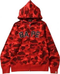 Худи BAPE Color Camo Full Zip Hoodie 'Red', красный