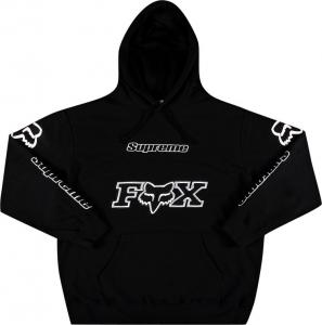Толстовка Supreme x Fox Racing Hooded Sweatshirt 'Black', черный