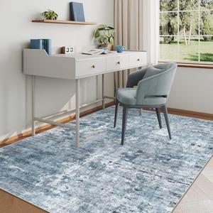 Ковер Soalmost Washable для спальни, 214х153 см, синий/серый