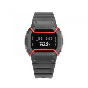 Часы Casio G-Shock, арт. DW-5600BB-1A, серый/черный/красный