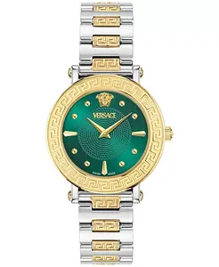 Женские наручные часы Swiss Greca Sphere с двухцветным браслетом из нержавеющей стали, 35 мм Versace
