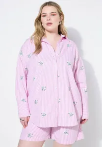 Блузка на пуговицах streifen с цветочной наклейкой Studio Untold, Pink