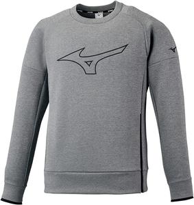 Толстовка Mizuno 32MC1553 с круглым вырезом, эластичная, для тренировок, светло-серый