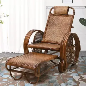 Fantasy Кресло из ротанга складное, высокое с регулируемой спинкой, цвет coffee без подушки