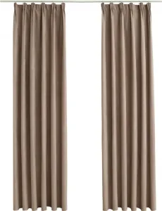 Плотные шторы с крючками, 2 шт., серо-коричневые, 140x225 см DKD HOME DECOR