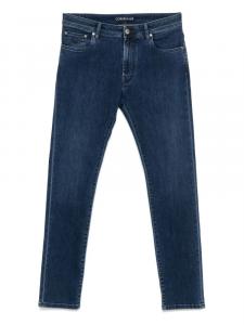 Джинсы с вышитым логотипом Corneliani, синий