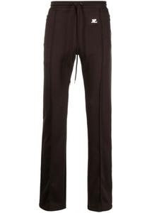 Courrèges брюки с нашивкой-логотипом, коричневый