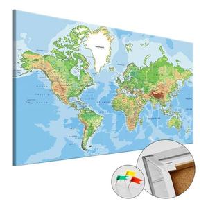 Картина карта Artgeist World Geography, 40 см, зеленый