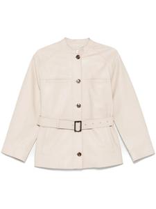 Кожаная куртка Yves Salomon, нейтральный