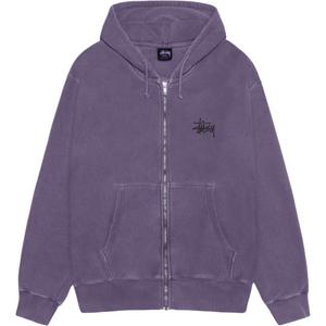 Stussy Базовый худи с молнией пигментной окраски, Purple
